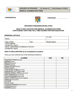 Declaration Form in Malay