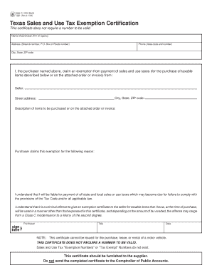 01 339 Sales and Use Tax Resale Certificate Exemption Certification  Form