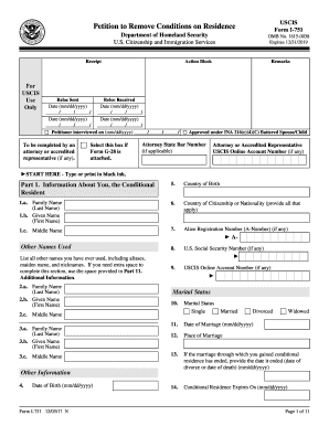Sample from I751  Form