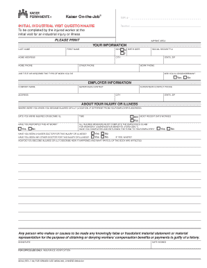 Questionnaire for Industrial Visit  Form