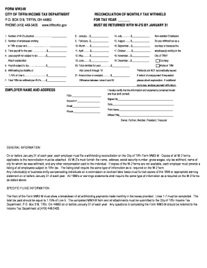 Tiffin City Income Tax  Form