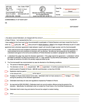 Diversion Pretrial Aoc  Form