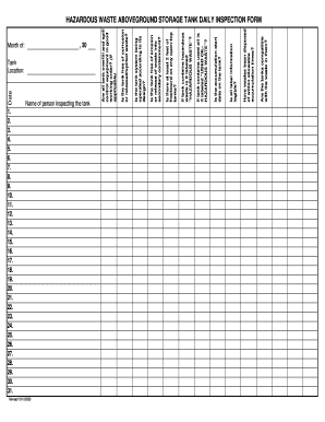 Water Tank Inspection Checklist PDF  Form