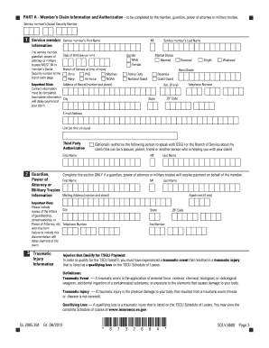 Application for TSGLI Benefits Veterans Benefits Administration Benefits Va  Form