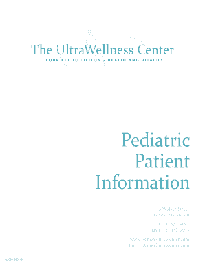 Pediatric Patient Information the UltraWellness Center of Mark