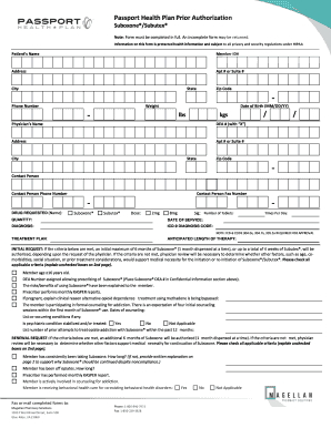 Passport Prior Authorization Form