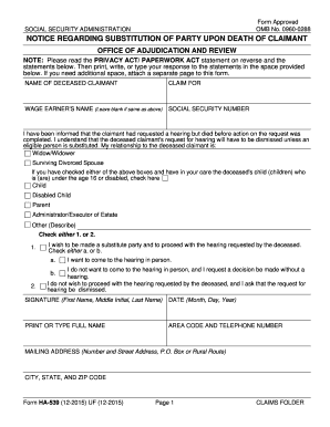 Omb No 0960 0289  Form