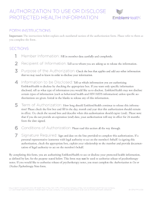  Emblem Health HIPAA Form 2009-2024