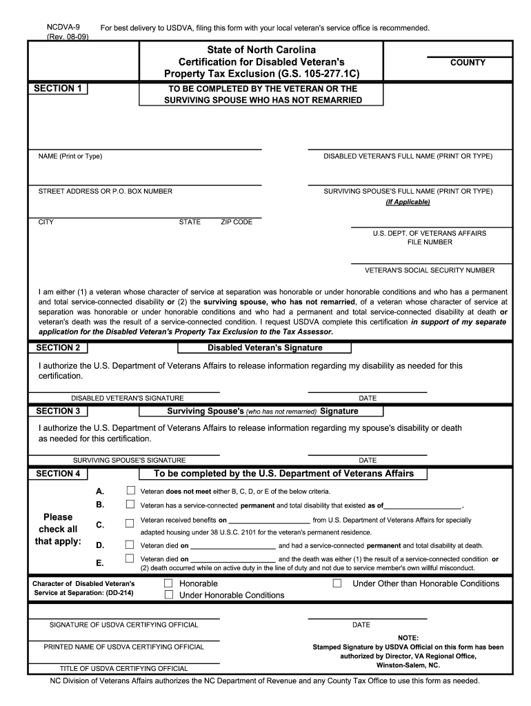  Ncdva 9 Form 2009-2024