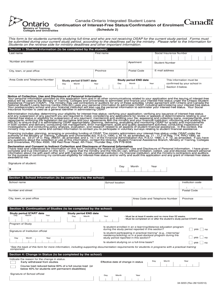  Interest Status Form 2010-2024