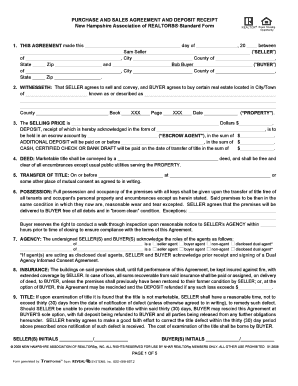 PURCHASE and SALES AGREEMENT and DEPOSIT RECEIPT New  Form