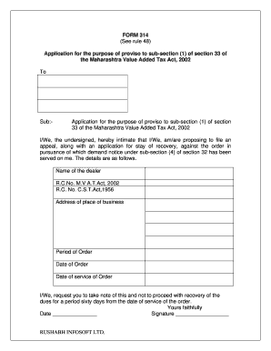 Form 314 Mvat in Word Format