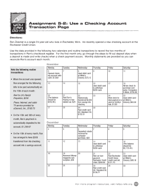 Challenge 5 a Use a Checking Account Answer Key  Form