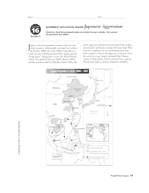 Chapter 16 Section 4 Japanese Aggression Worksheet Answers  Form