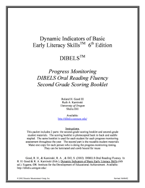 Dibels Progress Monitoring 2nd Grade  Form