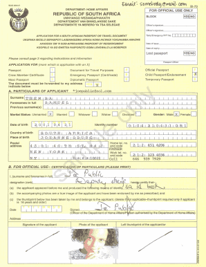 Sample of a Filled Ghanaian Passport Form