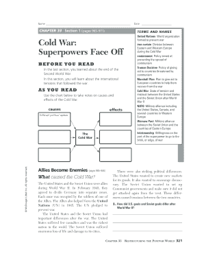 Cold War Superpowers Face off Cause and Effect  Form