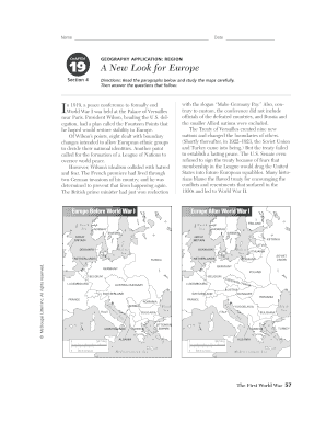 A New Look for Europe Worksheet Answer Key  Form
