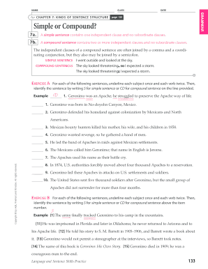 Chapter 7 Kinds of Sentence Structure Answer Key  Form