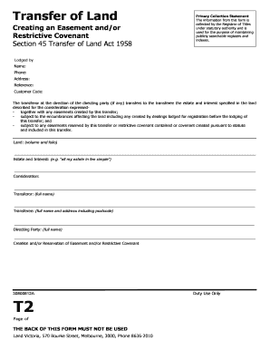 Transfer of Land  Form