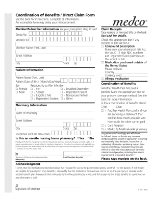 Coordination of Benefits Form 1199