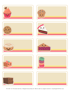 Printable Bake Sale Labels  Form