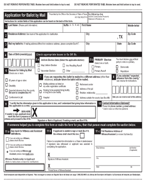 Vote by Mail Application Gregg County  Form