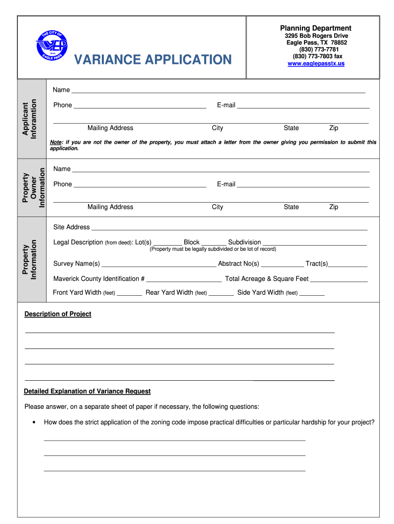 Property Variance Form