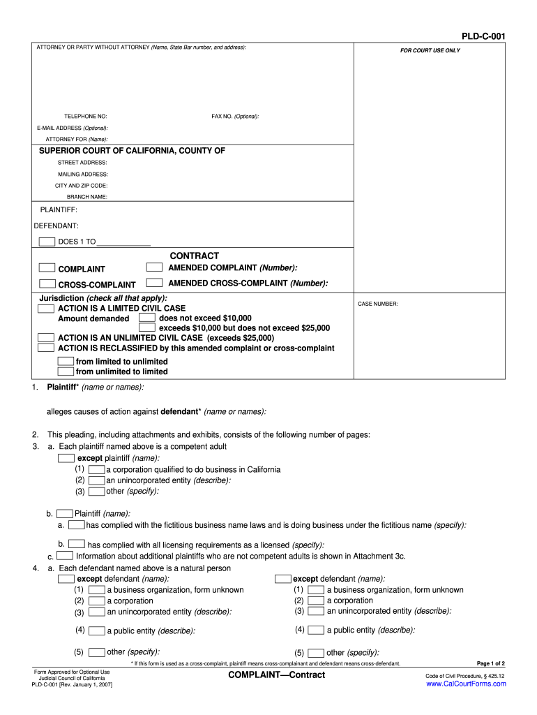  Complaint Contract 2007-2024
