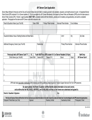 My Denver Card Application Form