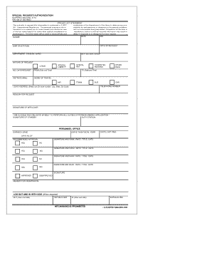 Navy Special Request Chit  Form