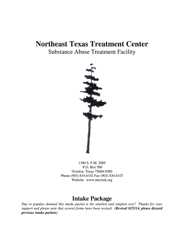 Northeast Texas Treatment Center  Nttcrusk Org  Form