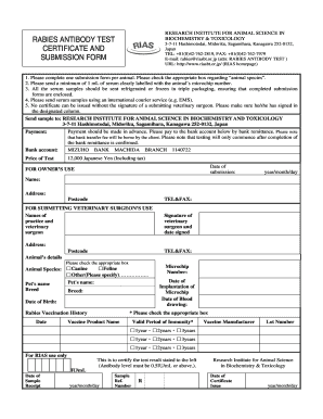 RESEARCH INSTITUTE for ANIMAL SCIENCE in BIOCHEMIS  Form