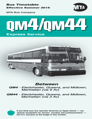 Qm4 Bus Schedule  Form