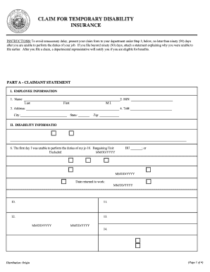 120 Claim for Temporary Disability Insurance  Form