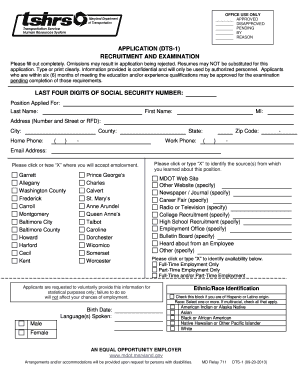 Dts 1 Application  Form