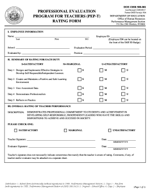  Pep T Doe Ohr 500 001 Form 2011-2024