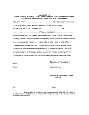 Declaration Undertaking Format