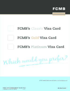 How to Check Fcmb Visa Credit Card Balance  Form