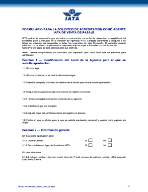 FORMULARIO PARA LA SOLICITUD DE ACREDITACION COMO Iata