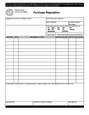 Purchase Requisition Form PDF