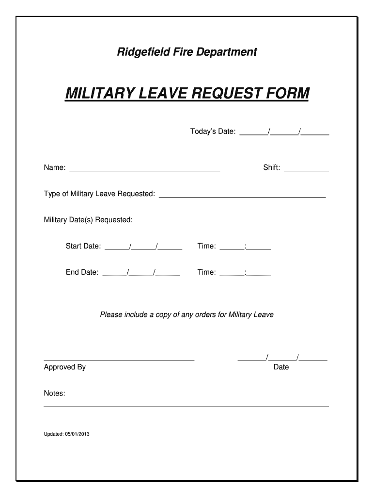 MILITARY LEAVE REQUEST FORM Ridgefieldct