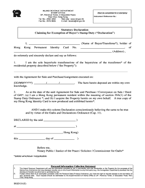 Statutory Declaration Hong Kong Template  Form