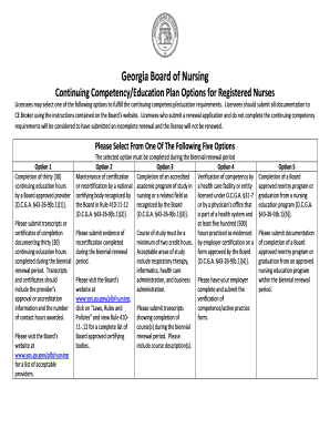 Georgia Board of Nursing Georgia State Capitol Sos Ga  Form