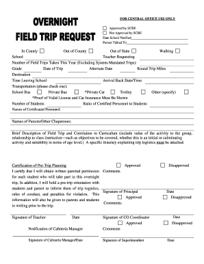 overnight trip permission slip