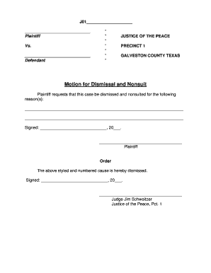 Motion for Dismissal Form