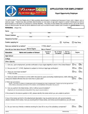 Fastrip Application  Form