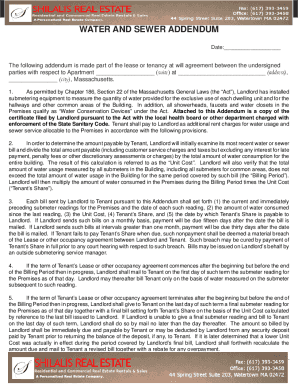 Water and Sewer Submetering Addendum  Form