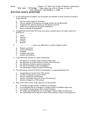 Dna Mcqs PDF  Form