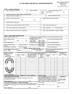 The Loomis Company Dental Insurance  Form